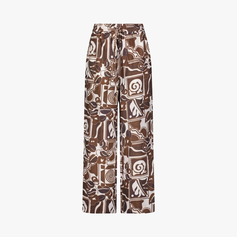 Mara Hoffman Jackie Pant Straight Leg Elastic Waistband Drawstring Abrazo Hemp - Picture 5 of 12